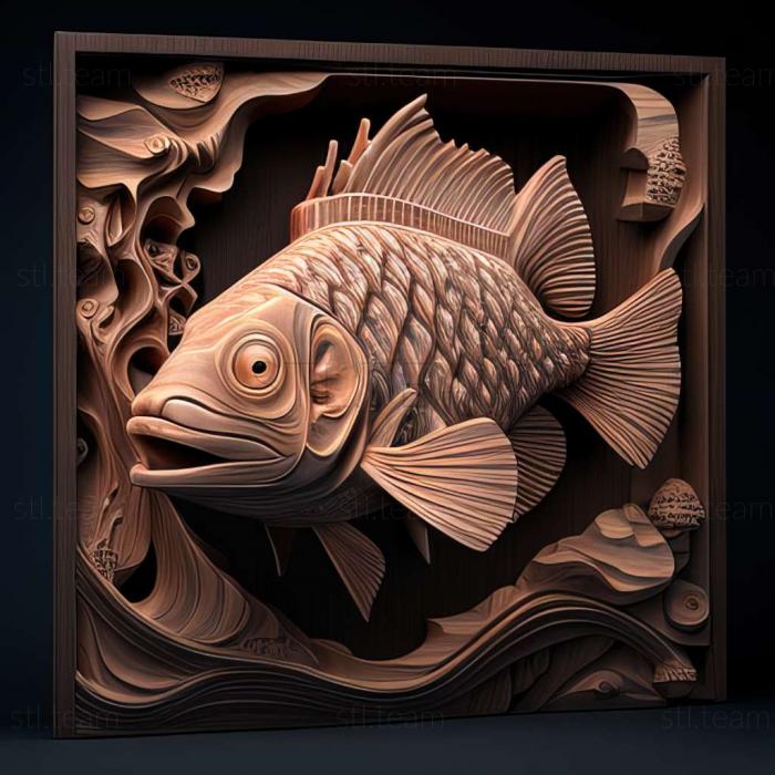 3D модель Парчовий птеригопліхт риба (STL)